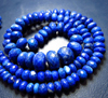 top grade - AAAAAAAA super fine high quality - beautifull - deep blue - lapis lazuli - super sparkle - micro faceted - rondell beads - amazing natural colour really high quality - 8 inches strand - size approx 7 - 9 mm
